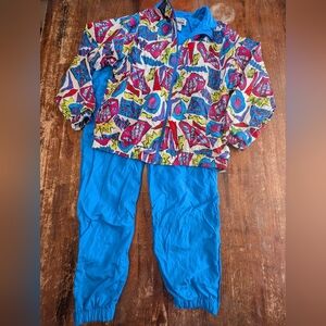 Lavon Vintage 80s/90s Windbreaker Tracksuit Set Grandmacore Retro Womens Small